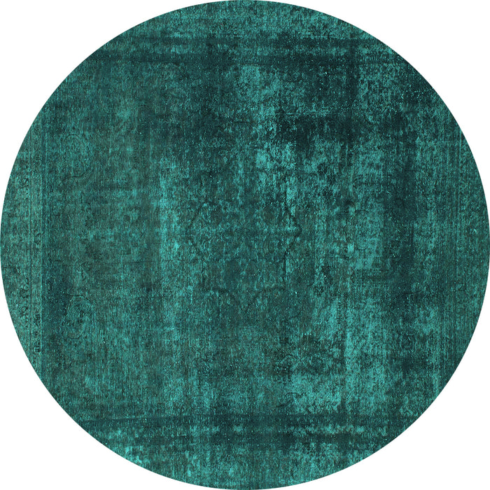 Round Persian Turquoise Bohemian Rug, abs852turq