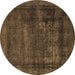 Round Persian Brown Bohemian Rug, abs852brn