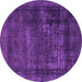 Round Persian Purple Bohemian Rug, abs852pur