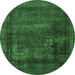 Round Persian Emerald Green Bohemian Rug, abs852emgrn