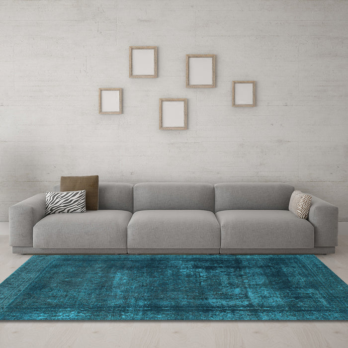 Machine Washable Persian Light Blue Bohemian Rug in a Living Room, wshabs852lblu