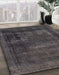 Machine Washable Abstract Black Rug in a Family Room, wshabs852