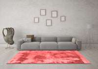 Machine Washable Abstract Red Modern Rug, wshabs853red