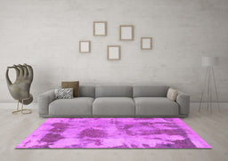 Machine Washable Abstract Pink Modern Rug in a Living Room, wshabs853pnk