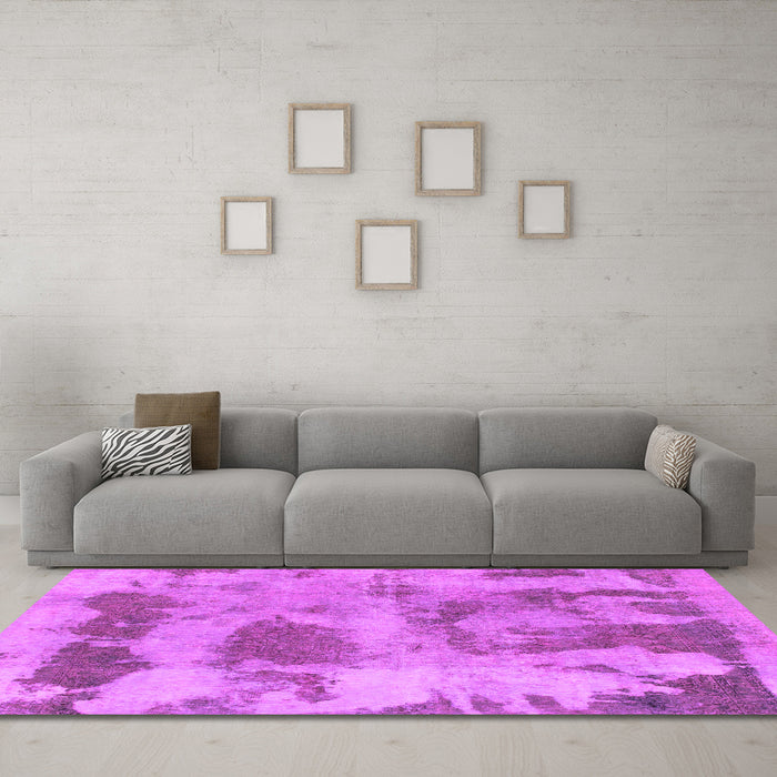 Machine Washable Abstract Pink Modern Rug in a Living Room, wshabs853pnk