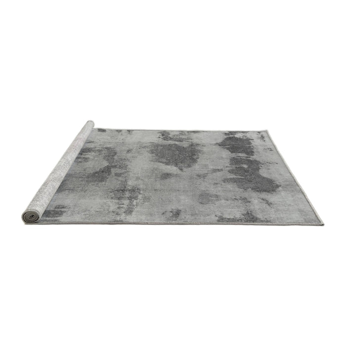 Sideview of Machine Washable Abstract Gray Modern Rug, wshabs853gry