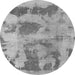 Round Abstract Gray Modern Rug, abs853gry