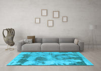 Machine Washable Abstract Light Blue Modern Rug, wshabs853lblu