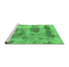 Sideview of Machine Washable Abstract Emerald Green Modern Area Rugs, wshabs853emgrn