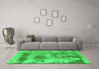 Machine Washable Abstract Green Modern Rug, wshabs853grn