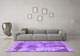 Machine Washable Abstract Purple Modern Area Rugs in a Living Room, wshabs853pur