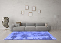 Machine Washable Abstract Blue Modern Rug, wshabs853blu