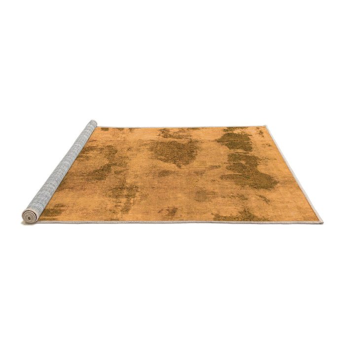 Sideview of Machine Washable Abstract Orange Modern Area Rugs, wshabs853org