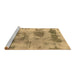 Sideview of Machine Washable Abstract Brown Modern Rug, wshabs853brn