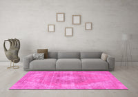 Machine Washable Abstract Pink Modern Rug, wshabs854pnk