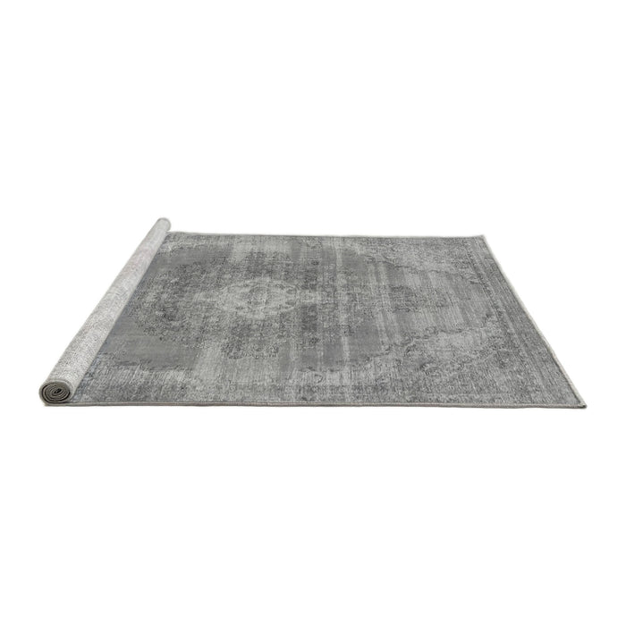 Sideview of Machine Washable Abstract Gray Modern Rug, wshabs854gry