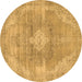 Round Abstract Brown Modern Rug, abs854brn