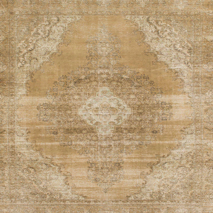 Square Abstract Cinnamon Brown Modern Rug, abs854