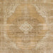 Square Abstract Cinnamon Brown Modern Rug, abs854