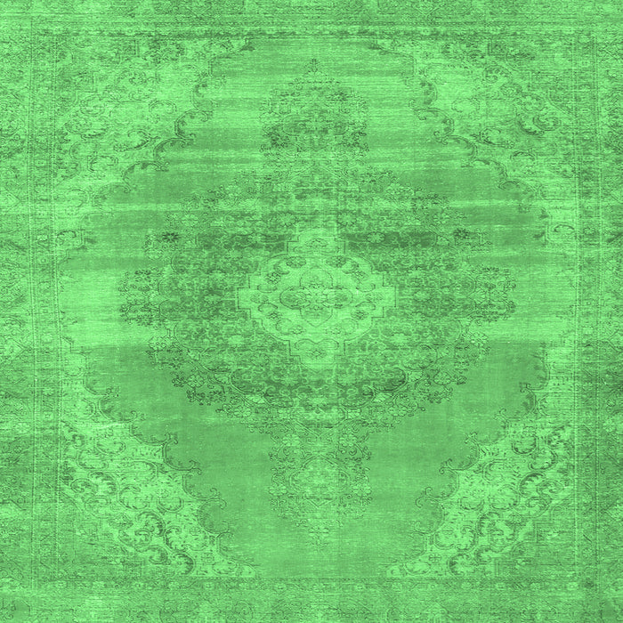 Square Machine Washable Abstract Emerald Green Modern Area Rugs, wshabs854emgrn