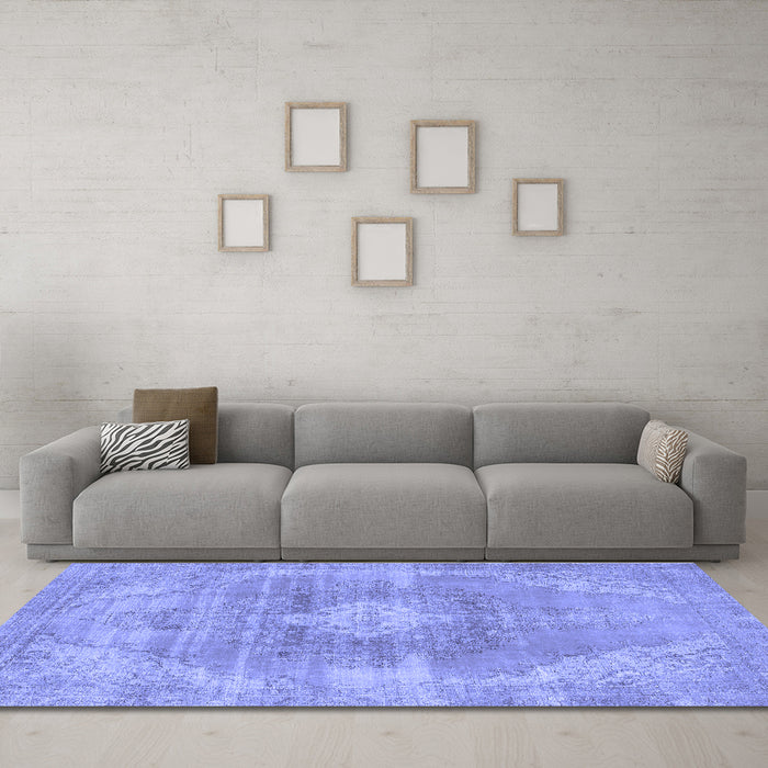 Machine Washable Abstract Blue Modern Rug in a Living Room, wshabs854blu