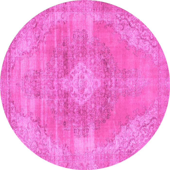 Round Abstract Pink Modern Rug, abs854pnk