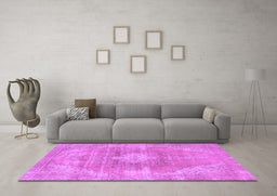 Machine Washable Abstract Purple Modern Area Rugs in a Living Room, wshabs854pur