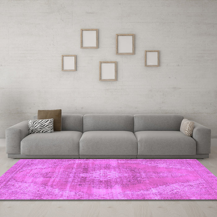 Machine Washable Abstract Purple Modern Area Rugs in a Living Room, wshabs854pur