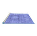 Sideview of Machine Washable Abstract Blue Modern Rug, wshabs854blu