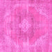 Square Machine Washable Abstract Pink Modern Rug, wshabs854pnk