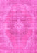 Machine Washable Abstract Pink Modern Rug, wshabs854pnk