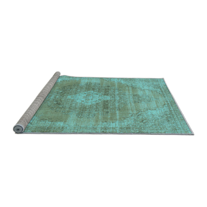 Sideview of Machine Washable Abstract Light Blue Modern Rug, wshabs854lblu