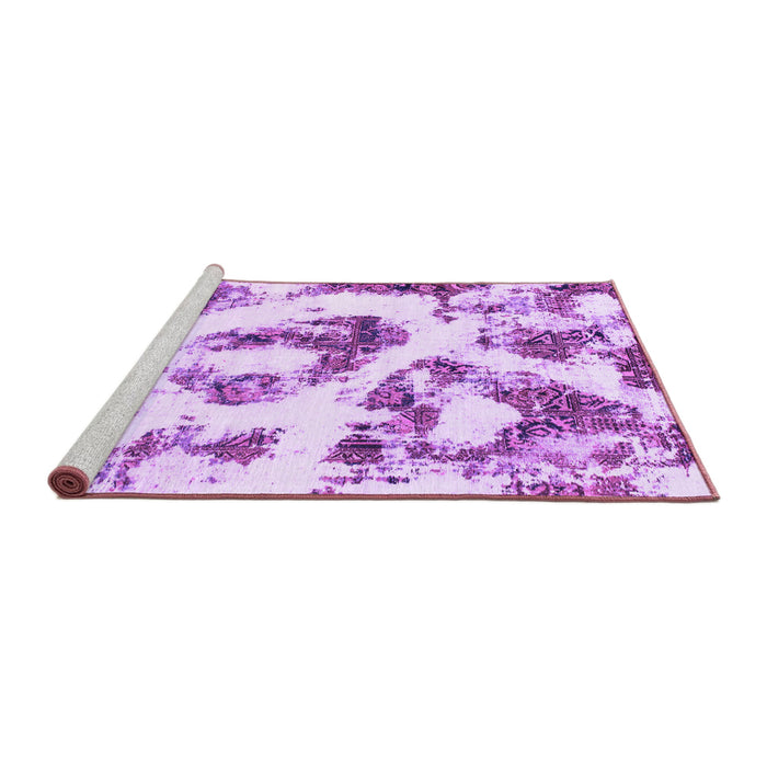 Sideview of Machine Washable Abstract Purple Modern Area Rugs, wshabs855pur
