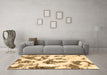 Machine Washable Abstract Brown Modern Rug in a Living Room,, wshabs855brn