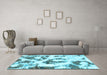 Machine Washable Abstract Light Blue Modern Rug in a Living Room, wshabs855lblu