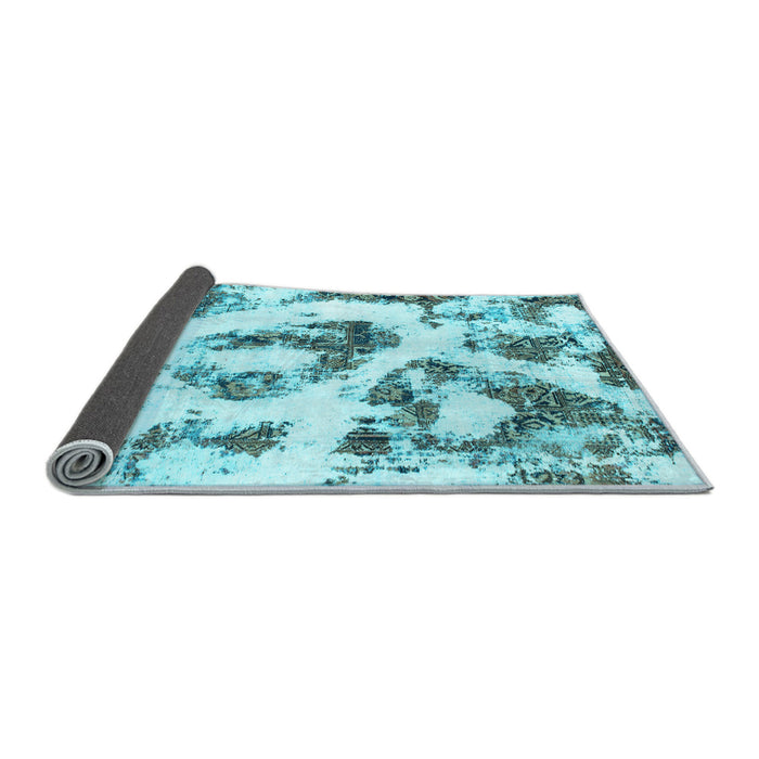Sideview of Abstract Light Blue Modern Rug, abs855lblu