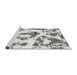 Sideview of Machine Washable Abstract Gray Modern Rug, wshabs855gry