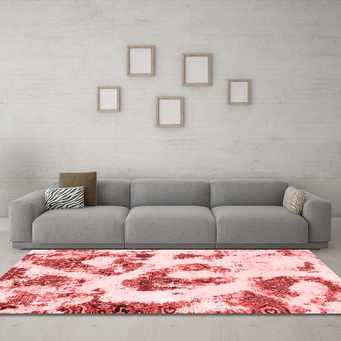 Modern Red Washable Rugs