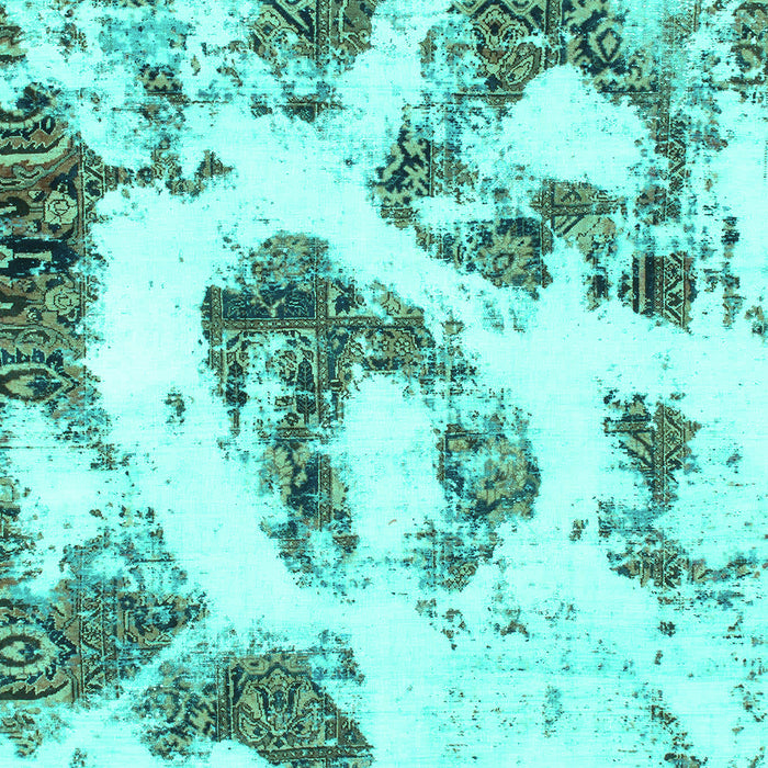 Machine Washable Abstract Turquoise Modern Area Rugs, wshabs855turq