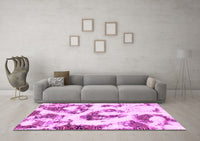 Machine Washable Abstract Pink Modern Rug, wshabs855pnk