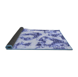 Sideview of Abstract Blue Modern Rug, abs855blu
