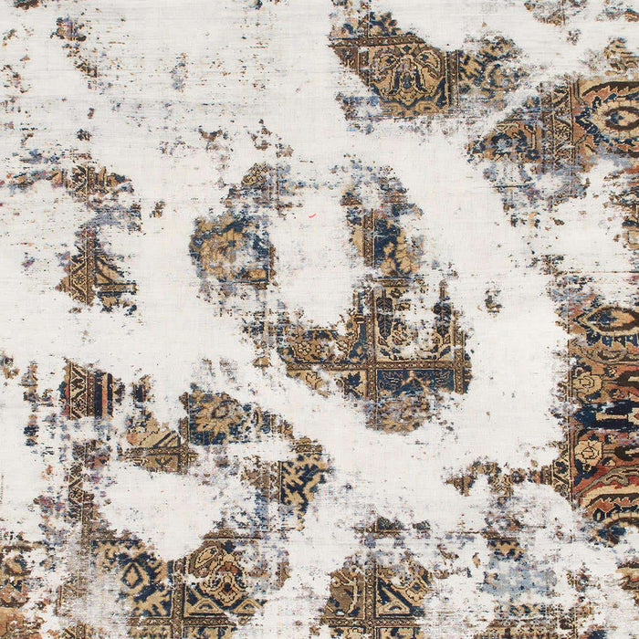 Machine Washable Abstract Ash White Beige Rug, wshabs855