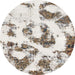 Round Abstract Ash White Beige Modern Rug, abs855