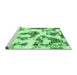 Sideview of Machine Washable Abstract Emerald Green Modern Area Rugs, wshabs855emgrn