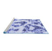 Sideview of Machine Washable Abstract Blue Modern Rug, wshabs855blu