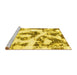 Sideview of Machine Washable Abstract Yellow Modern Rug, wshabs855yw