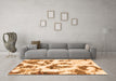 Machine Washable Abstract Orange Modern Area Rugs in a Living Room, wshabs855org