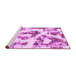 Sideview of Machine Washable Abstract Pink Modern Rug, wshabs855pnk