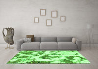 Machine Washable Abstract Green Modern Rug, wshabs855grn