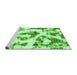 Sideview of Machine Washable Abstract Green Modern Area Rugs, wshabs855grn